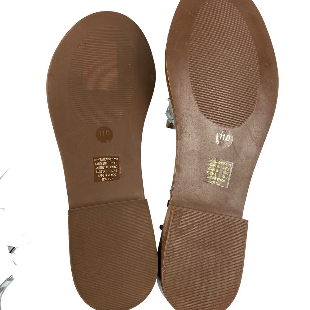 Steve Madden Travel Strappy Studded Flat Sandals in Clear Size 11 - Picture 5 of 6